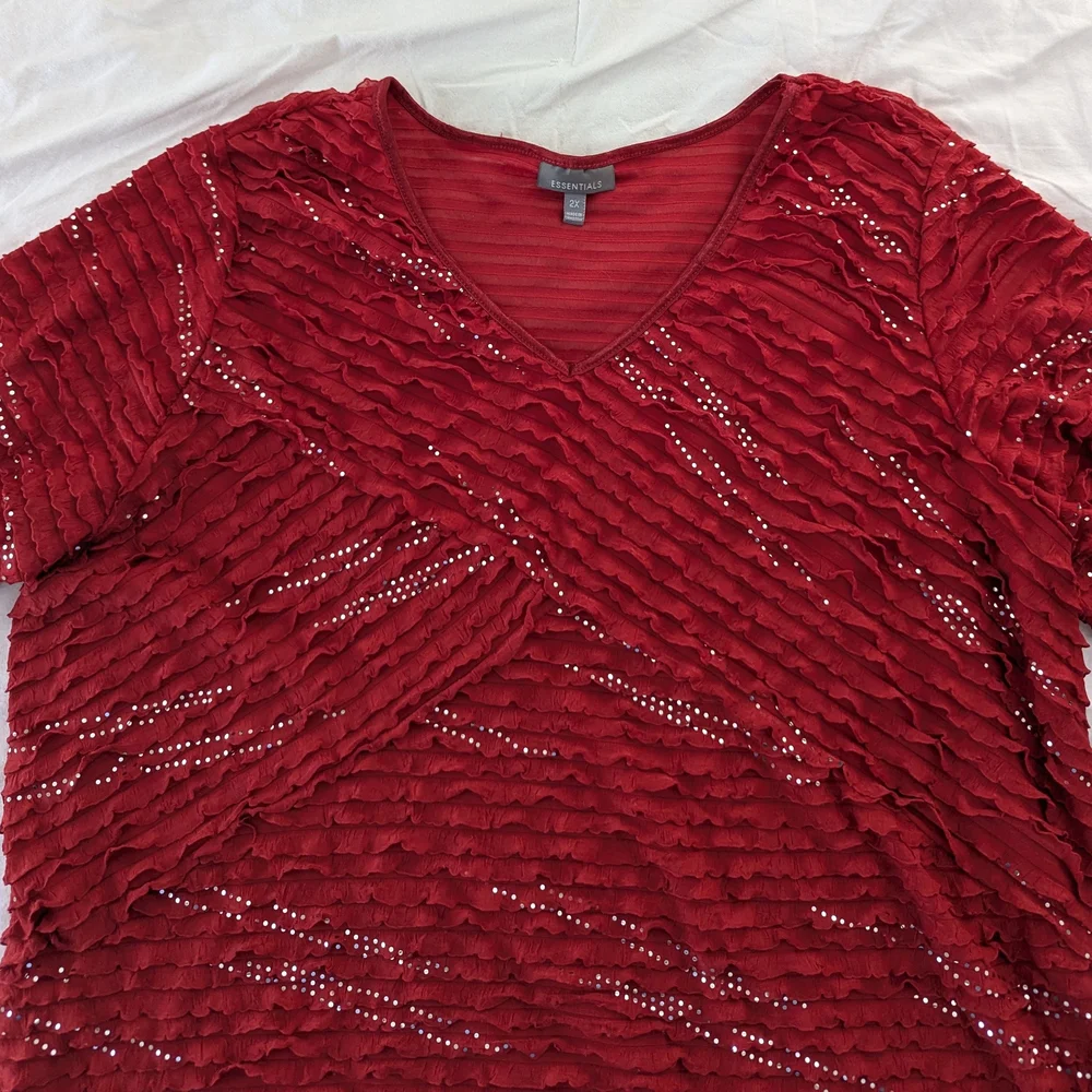 Essentials Ruffled & Sequined Blouse - Picture 9 of 9